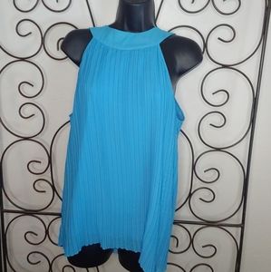 High neck Jonathan Martin blue top L